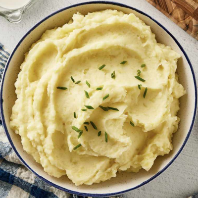 Soft and creamy mashed potatoes served at Kašika Viljuška Nož in Sarajevo